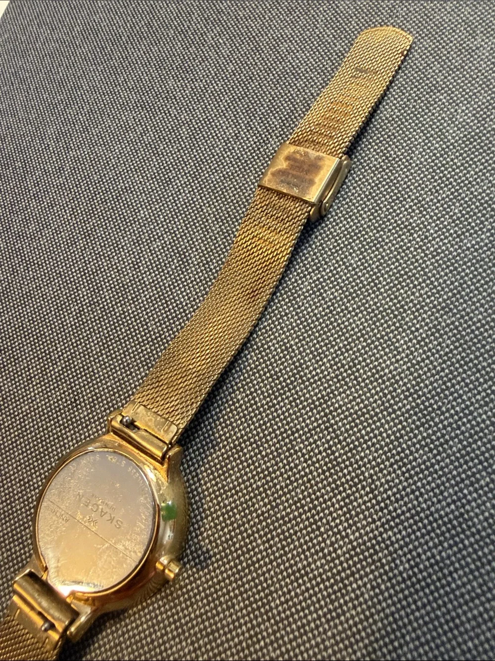 Skagen Gold-Tone Mesh Bracelet Women's Watch with White Dial
